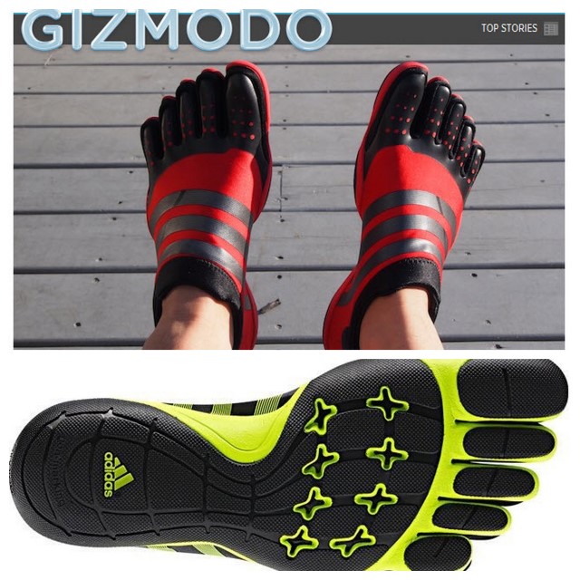 Photos from Gizmodo of the Adidas Adipure toe shoes.